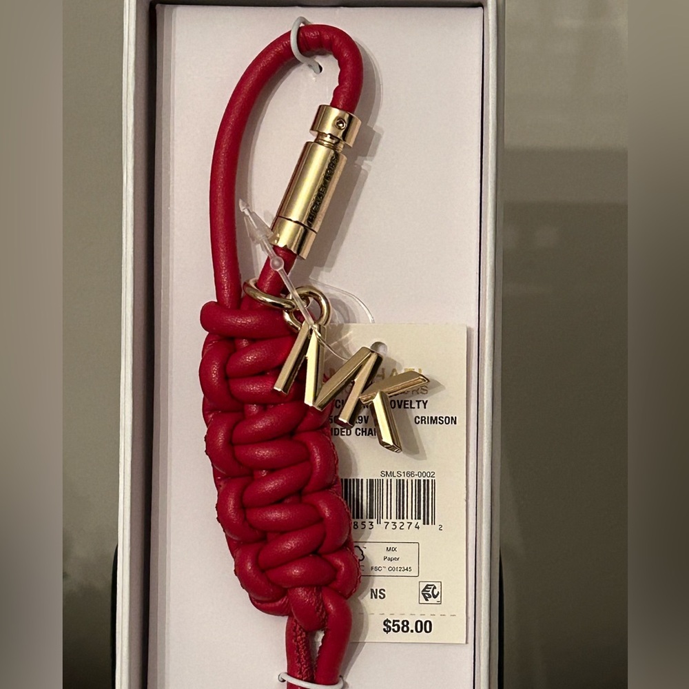 Michael Kors Red and Gold-Tone Keychain/Bag Charm - Picture 6 of 8